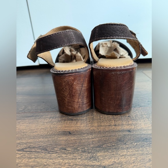 Vintage J. Crew Women’s Wooden Platform Suede Clogs Chocolate Brown Size 8 - Picture 8 of 12